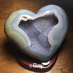 Giant Agate/amethyst Druse Crystal Gemstone Christmas Heart