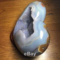 Giant Agate/amethyst Druse Crystal Gemstone Christmas Heart