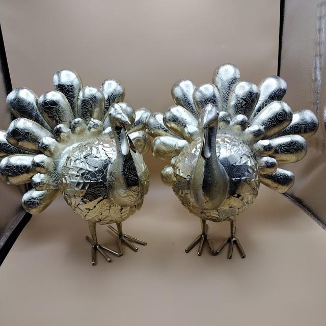 Galvanized Gold Metal Turkey Handcrafted In India Thanksgiving Fall Decor Luxury