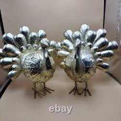 Galvanized Gold Metal Turkey Handcrafted in India Thanksgiving Fall Decor Luxury