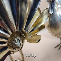 Galvanized Gold Metal Turkey Handcrafted in India Thanksgiving Fall Decor Luxury