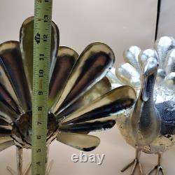 Galvanized Gold Metal Turkey Handcrafted in India Thanksgiving Fall Decor Luxury