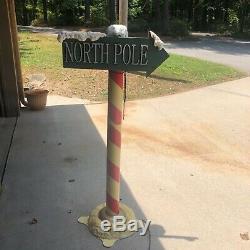 Gemmy 5 Foot Fiber Optic North Pole Christmas Sign Rare