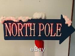 Gemmy 5 Foot Fiber Optic North Pole Christmas Sign Rare
