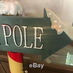 Gemmy 5 Foot Fiber Optic North Pole Christmas Sign Rare