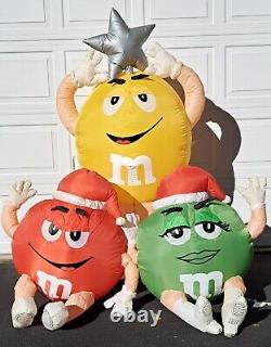Gemmy Airblown Inflatable Christmas M&M Red Green & Yellow 6ft tall