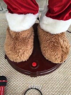 Gemmy Christmas Life Size Singing Dancing Bear Santa With Microphone