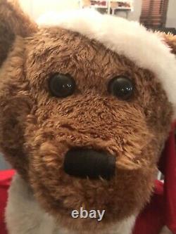 Gemmy Christmas Life Size Singing Dancing Bear Santa With Microphone