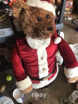 Gemmy Christmas Life Size Singing Dancing Bear Santa With Microphone