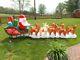Gemmy Christmas Rudolph 17.5 Ft Wide Santa Sleigh And Reindeer Inflatable Rare
