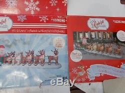 Gemmy Christmas Rudolph 17.5 ft Wide Santa Sleigh and Reindeer Inflatable RARE