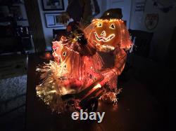 Gemmy Fiber Optic Pumpkin Scarecrow 3 Piece Matching Halloween Collection 36