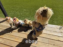 Gemmy Fiber Optic Pumpkin Scarecrow 3 Piece Matching Halloween Collection 36