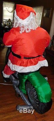 Gemmy Holiday Living Airblown Inflatable Santa on Motorcycle Lawn Decoration