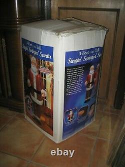 Gemmy Life Size 5' Animated Singing Dancing Santa Karaoke With Microphone + BOX