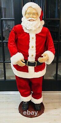 Gemmy Life Size Animated Singing Dancing 5ft Santa Claus Karaoke with Mic READ
