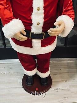 Gemmy Life Size Animated Singing Dancing 5ft Santa Claus Karaoke with Mic READ