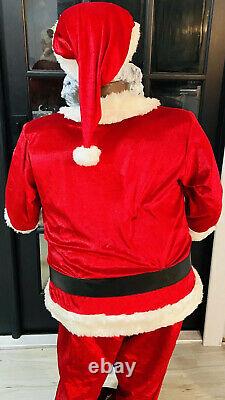 Gemmy Life Size Animated Singing Dancing Black Santa Claus Karaoke with Mic