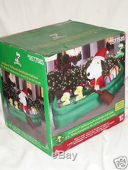 Gemmy Peanuts 6' Lighted Snoopy Animated Canoe Christmas Inflatable Airblown