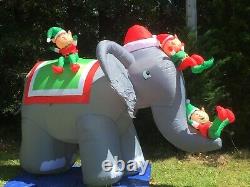 Gemmy Prototype GIANT 12 Elephant & Elves Christmas Lighted Airblown Inflatable