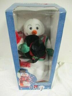 Gemmy Spinning Snowflake Snowman Snow Miser Red Vest