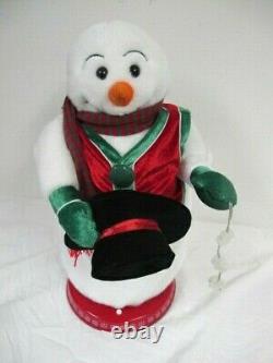 Gemmy Spinning Snowflake Snowman Snow Miser Red Vest