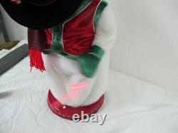 Gemmy Spinning Snowflake Snowman Snow Miser Red Vest