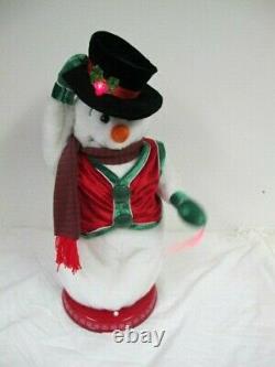 Gemmy Spinning Snowflake Snowman Snow Miser Red Vest