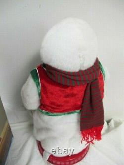 Gemmy Spinning Snowflake Snowman Snow Miser Red Vest