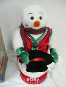 Gemmy Spinning Snowflake Snowman Snow Miser Red Vest