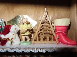 German Christmas Market Stall Diorama Artisan Doll House Size Miniature OOAK
