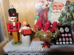 German Christmas Market Stall Diorama Artisan Doll House Size Miniature OOAK