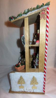 German Christmas Market Stall Diorama Artisan Doll House Size Miniature OOAK