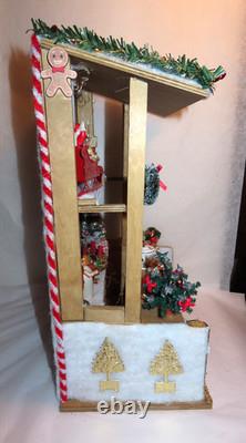 German Christmas Market Stall Diorama Artisan Doll House Size Miniature OOAK