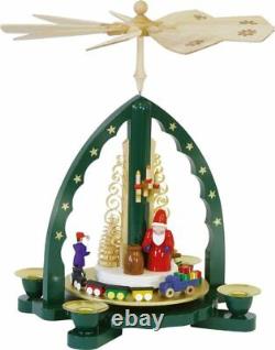 German Christmas Pyramid with Santa and Train Handcrafted in Germany Carousel