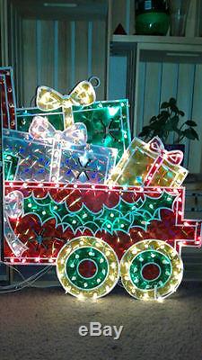Giant Holographic Train Box Car Rare Noma Christmas Light Up Decoration