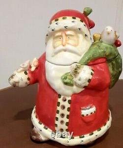 Gibson Santa Claus Cookie Jar With Birds by Debi Hron Designer