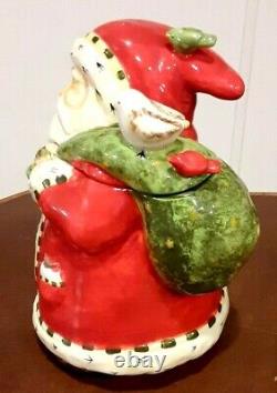 Gibson Santa Claus Cookie Jar With Birds by Debi Hron Designer