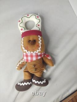 Gingerbread Boy Chef Doll Door Knob Hanger Plush Figure Holiday Christmas Decor