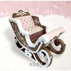 Gingerbread Santa's Sleigh Pink & Brown Large NEW