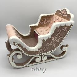 Gingerbread Santa's Sleigh Pink & Brown Large NEW