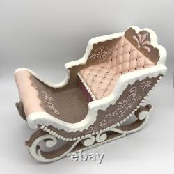 Gingerbread Santa's Sleigh Pink & Brown Large NEW