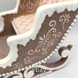 Gingerbread Santa's Sleigh Pink & Brown Large NEW