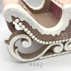 Gingerbread Santa's Sleigh Pink & Brown Large NEW