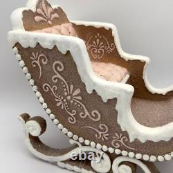 Gingerbread Santa's Sleigh Pink & Brown Large NEW
