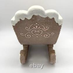 Gingerbread Santa's Sleigh Pink & Brown Large NEW