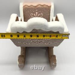 Gingerbread Santa's Sleigh Pink & Brown Large NEW