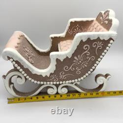 Gingerbread Santa's Sleigh Pink & Brown Large NEW