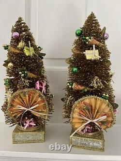 Glitterville Studios Stephen Brown Pair of Bottle Brush Christmas Trees