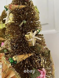 Glitterville Studios Stephen Brown Pair of Bottle Brush Christmas Trees